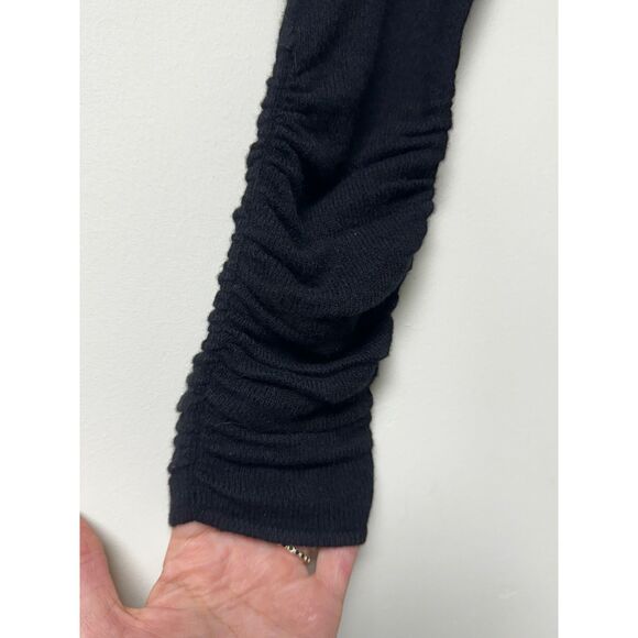 REISS Charley Ruched Midi Dress, Wool/Cashmere Blend, Black, Sz XS - Picture 7 of 14